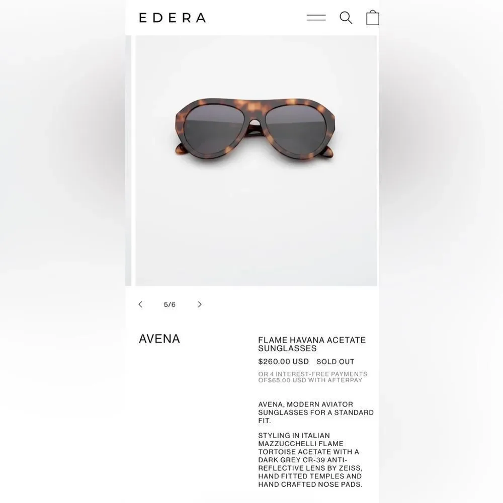 NEW EDERA AVENA  FLAME HAVANA ACETATE SUNGLASSES IN Turquoise
